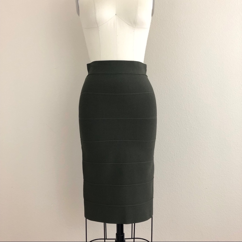 Romeo + Juliet Couture Olive Bandage Bodycon Skirt - Picture 2 of 5